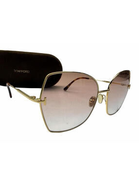 Tom Ford Farah TF951 30T Gold Women's Cateye Pink Gradient Metal Sunglasses